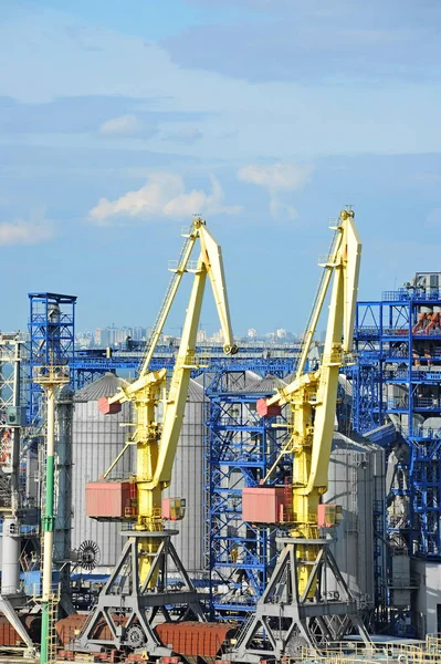 Grue cargo et sèche-grain — Photo