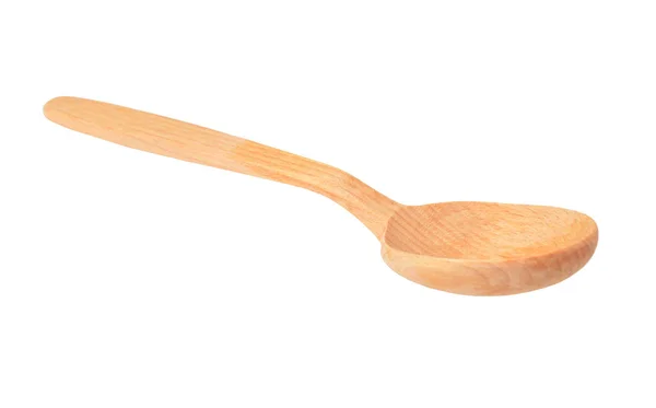 Cucchiaio di legno su bianco — Foto Stock