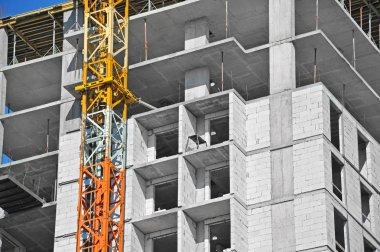 Vinç ve highrise şantiye