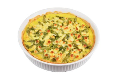 Pasta peynir, kuşkonmaz ve otlar ile