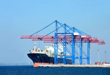 Bağlantı noktası kargo vinç, gemi ve konteyner