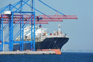 Bağlantı noktası kargo vinç, gemi ve konteyner