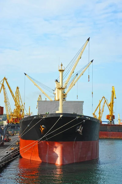 toplu yük gemisi liman vinç altında