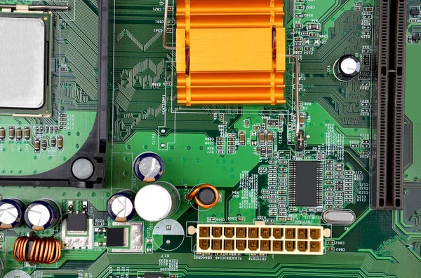 Grünes Computermotherboard — Stockfoto