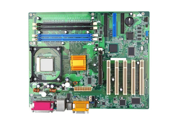 Gröna datormoderkort — Stockfoto