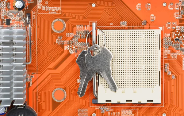 CPU yuvası ve anahtar — Stok fotoğraf