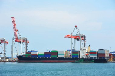 Bağlantı noktası kargo vinç, gemi ve konteyner