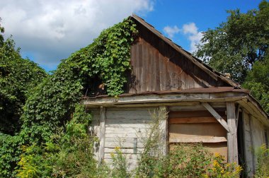 Terk edilmiş eski çamur kulübe
