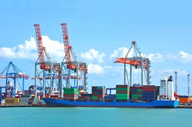 Bağlantı noktası kargo vinç, gemi ve konteyner