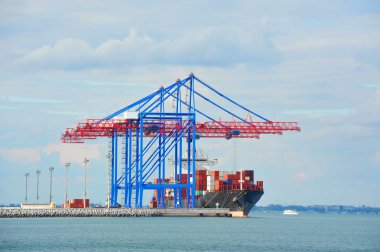 Bağlantı noktası kargo vinç, gemi ve konteyner