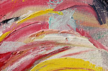 Bahar Şenliği. Çok renkli doku resim. Soyut sanat arka plan. Tual üzerine akrilik. Boya kaba darbeleri.