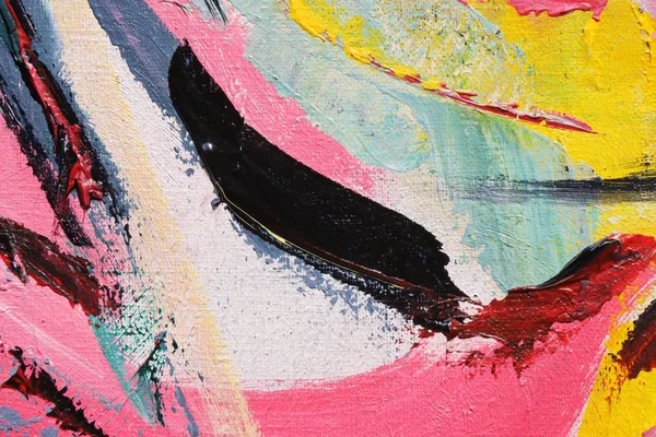 Bahar Şenliği. Çok renkli doku resim. Soyut sanat arka plan. Tual üzerine akrilik. Boya kaba darbeleri.