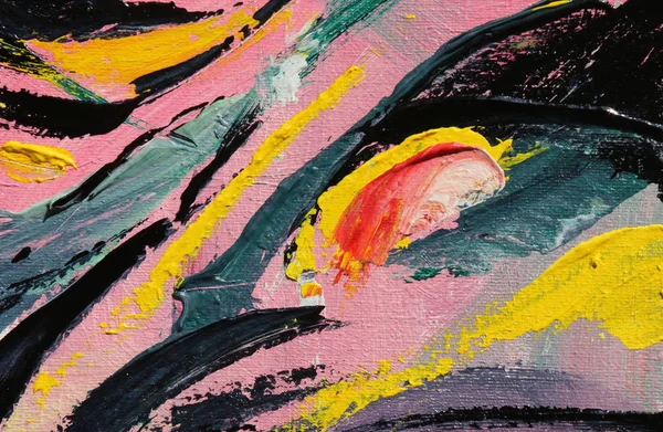 Bahar Şenliği. Çok renkli doku resim. Soyut sanat arka plan. Tual üzerine akrilik. Boya kaba darbeleri.