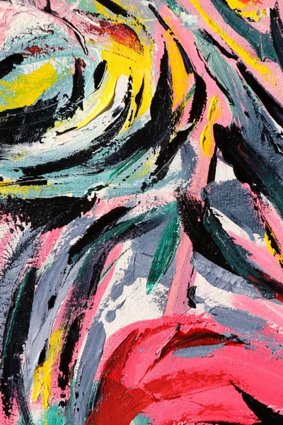 Bahar Şenliği. Çok renkli doku resim. Soyut sanat arka plan. Tual üzerine akrilik. Boya kaba darbeleri.