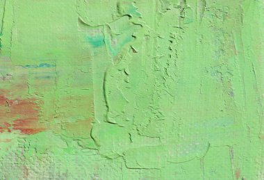 Yeşil renk sanat arka plan. Tuval üzerine yağlıboya. Kaba ve boya darbeleri hızlı.