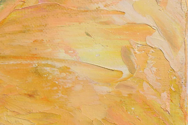 Colore caldo sfondo arte astratta. Olio su tela. Pennellate ruvide ed espresse di vernice . — Foto Stock