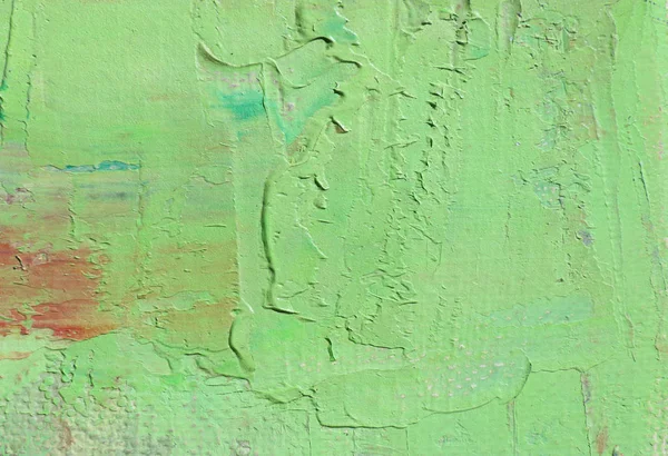녹색 색상 추상 예술 배경입니다. 캔버스에 오일입니다. 페인트의 거칠고 빠른 브러쉬. — 스톡 사진