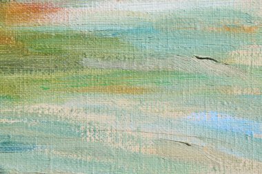 Keten yağı boya. Soyut sanat arka plan. Kaba yünlü kumaş dokusu. Boya darbeleri.