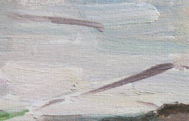 Keten yağı boya. Soyut sanat arka plan. Kaba yünlü kumaş dokusu. Boya darbeleri.