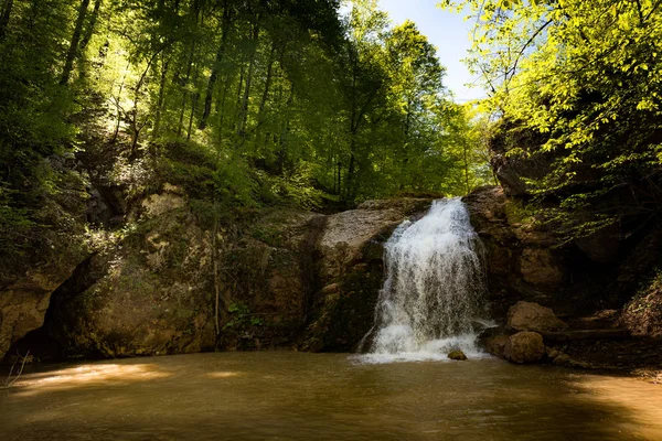 Small waterfall in forest — Stock Image Small waterfall in forest Stock Photo