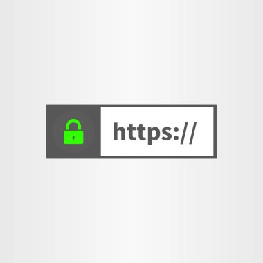 Browser window with secure online connection icon  and http text clipart