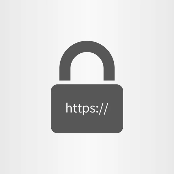 Icona di connessione online sicura e icona della linea di testo http isolata — Vettoriale Stock