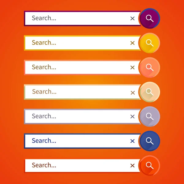 Conjunto de Web colorido da barra de pesquisa para o site, aplicativo móvel . —  Vetores de Stock