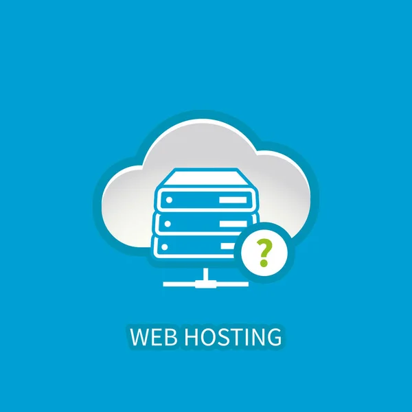 Ícone de servidor de hospedagem web com computação de armazenamento em nuvem na internet ne —  Vetores de Stock
