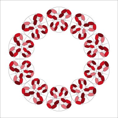 Geometrik soyut mandala yuvarlak süsler. Dekoratif çiçek el