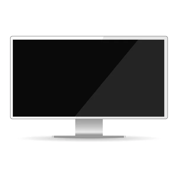 Pantalla de monitor de computadora con pantalla negra en blanco aislada en whi — Vector de stock