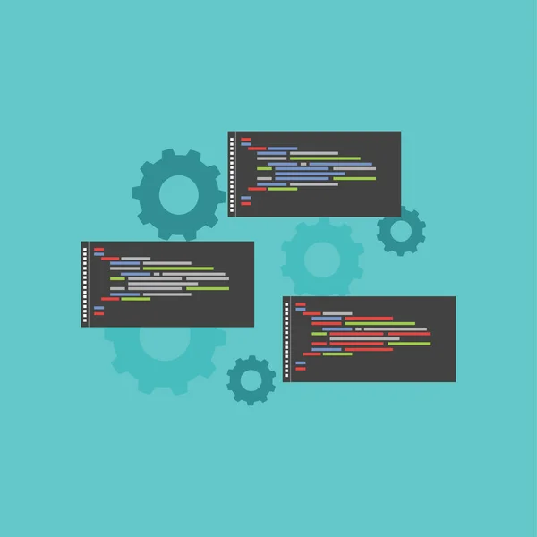 Langage de programmation. Ligne de code. Code de script . — Image vectorielle