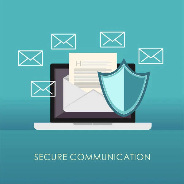 安全通信。电子邮件保护. — 图库矢量图片
