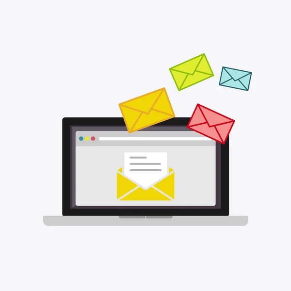 Illustrazione email. Email marketing . — Vettoriale Stock