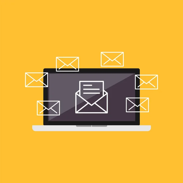 E-Mail-Illustration. E-Mail Marketing. — Stockvektor