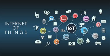 Internet of Things soyut kavram illüstrasyon.