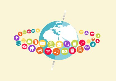 Dünya Teknoloji arka plan illüstrasyon