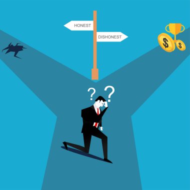 Dürüst veya dürüst olmayan iş adamı. İşadamı karışık. 