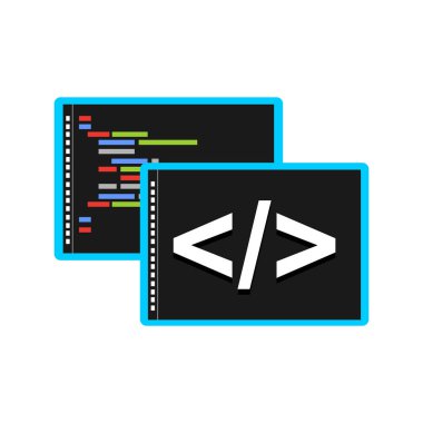 Programming or coding icon. Programming editor symbol. clipart svg vector 