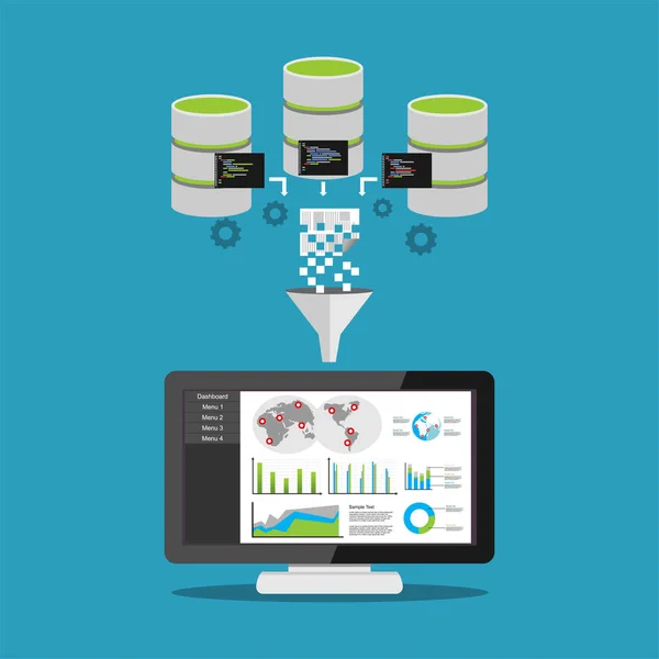 Procesamiento de datos. Extracto de información . — Archivo Imágenes Vectoriales