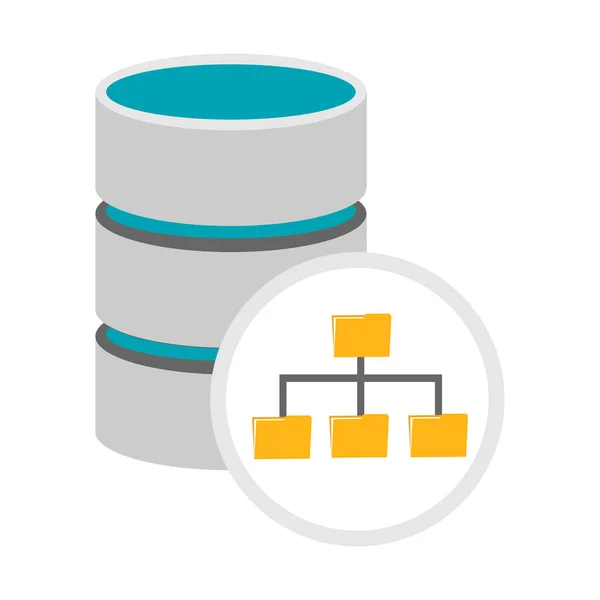 Het pictogram van het beheer van database. Database het platform symbool. — Stockvector