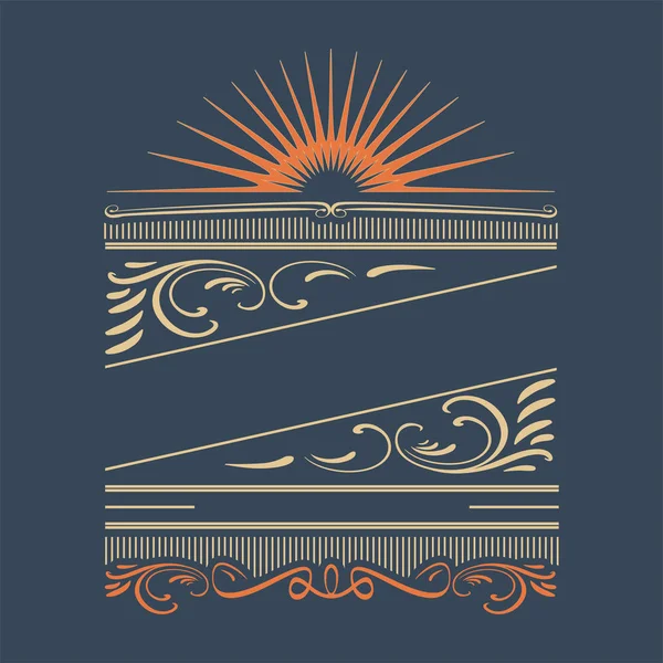 Retro kaligrafi tasarımlar. Vintage çerçeve süsleri. Yaz tatil tipografi için t-shirt, giyim, poster, tebrik kartı veya diğer tasarım vektör arka plan.