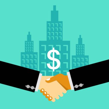 İki iş adamı tokalaşıyor. İş anlaşması. İş ortaklığı. İş Ortaklığı.