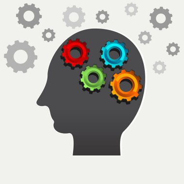 İnsan öğrenme, insan beyin fırtınası veya insan düşünme konsept illüstrasyon.