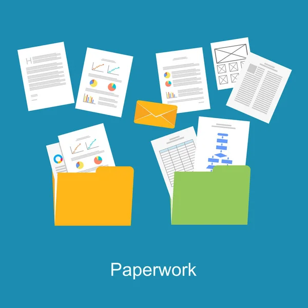 Ícone de papelada, relatório ou documentos . — Vetor de Stock