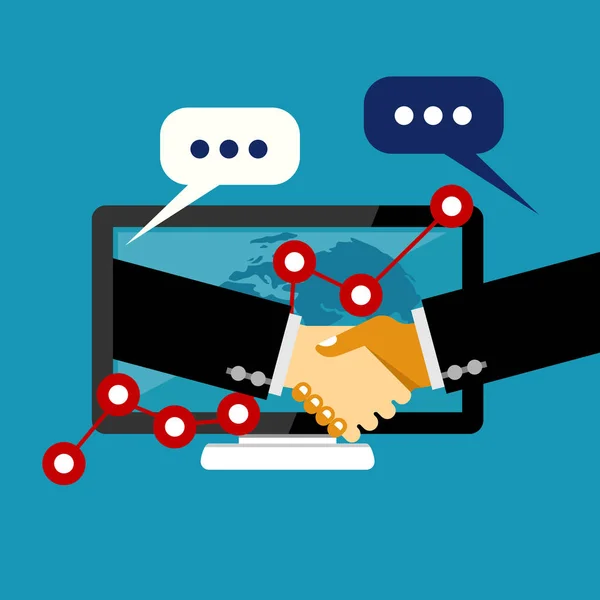 Online iş anlaşması. İş anlaşma karşılıklı. İşbirliği ya da ortaklık. 
