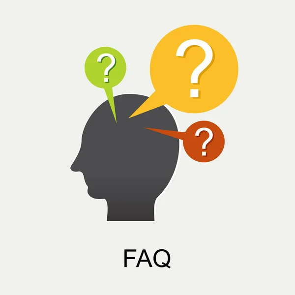 Vaak gestelde vragen Faq concept illustratie concept. On line ondersteuning concept. Menselijke vraag. — Stockvector