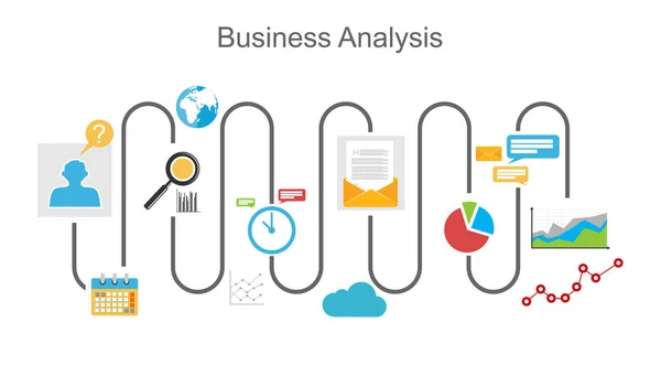 Business analyse proces concept illustratie. — Stockvector