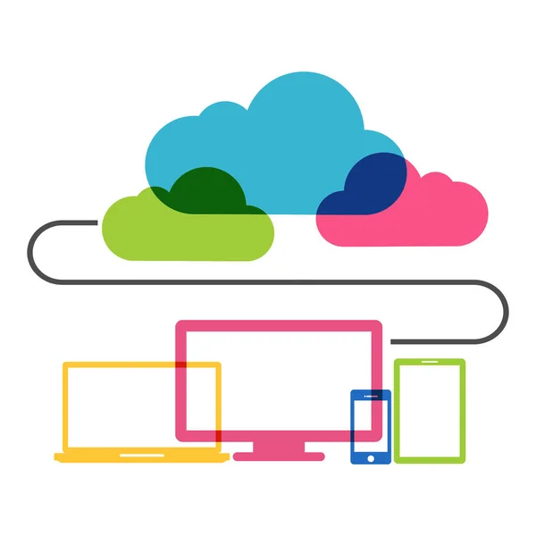 Concept de technologie de cloud computing. — Image vectorielle