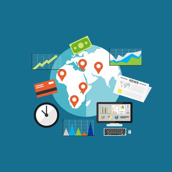 Ilustración del concepto de inversión empresarial. Crecimiento empresarial . — Archivo Imágenes Vectoriales