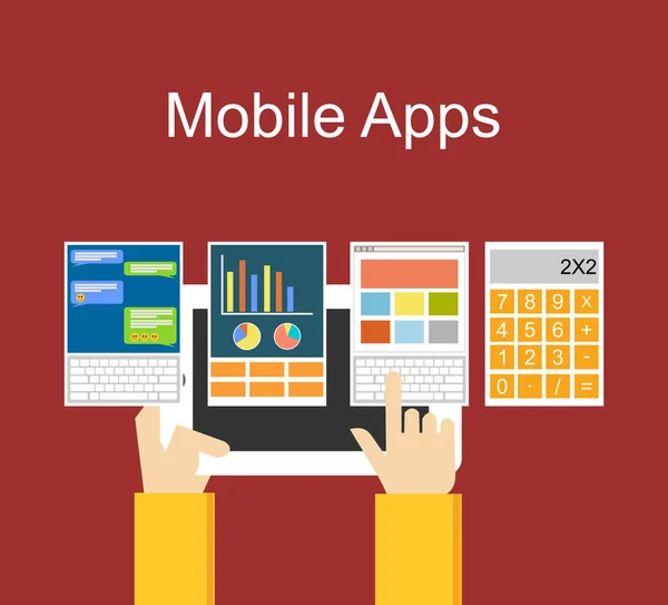 Mobile Apps Konzept Illustration. — Stockvektor